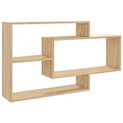 Abbildung von vidaXL Wandregale Bücherregale Hängeregale Wandregal Bücherregal Regale mit 3 offenen Fächern Schweberegale Sonoma Eiche 104x20x58,5cm Holzwerkstoff