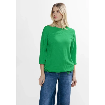 Abbildung von Cecil Struktur MIX Langarmshirt, Damen, Größe: XXL, Grün