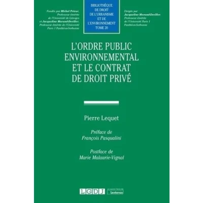 Abbildung von L&#039;ordre public environnemental et le contrat de droit privé (Tome 20)