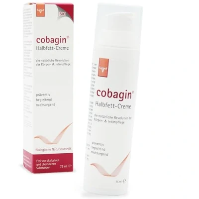Abbildung von Cobagin Halbfett Creme 75 ml Intimpflege bei juckender und trockener Haut Bio Naturkosmetik