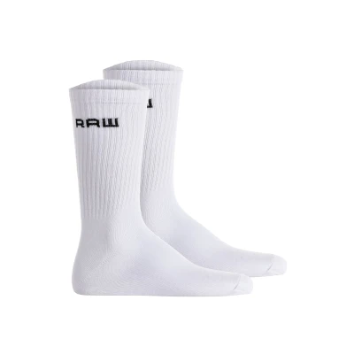 Abbildung von G STAR RAW Tennis 2ER PACK LOGO Socken, Herren, Größe: 39 42, Weiß