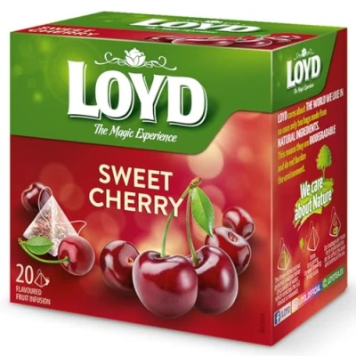 Abbildung von LOYD® Früchtetee Tee 20 Teebeutel 40g Geschmack: Kirsche Aromatisiert Obst Frucht Früchte Fruit Tea Hochwertigen Teeblättern Schwarzteebeutel Aufbrühen