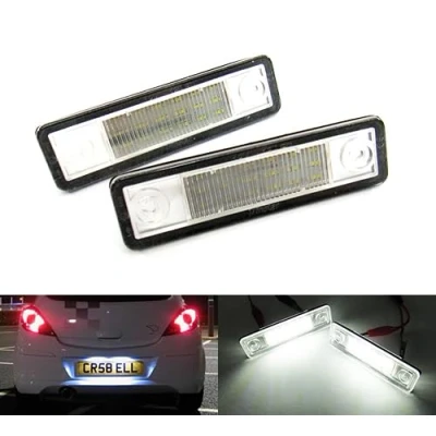 Abbildung von 2x LED Kennzeichenbeleuchtung Weiß Canbus für Astra III F IV G Corsa I B Omega Signum Speedster Tigra Vectra Zafira