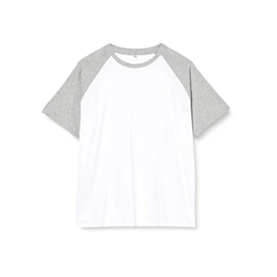 Abbildung von Build Your Brand Herren BY007 Raglan Contrast Tee T Shirt, White/h.Grey, XL