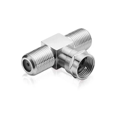 Abbildung von adaptare 60603 Sat T Stück 1 mal F Stecker auf 2 Buchse