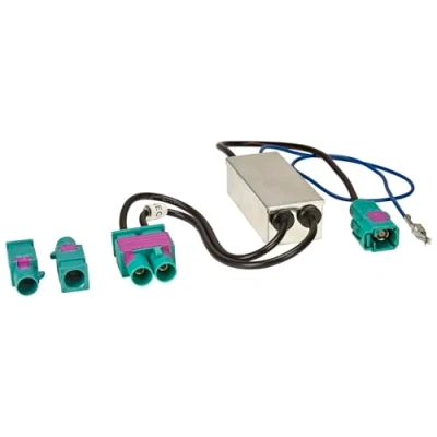 Abbildung von tomzz Audio 1503 011 Doppel Fakra Diversity Antennenadapter mit Phantomeinspeisung kompatibel Audi Seat Skoda VW Citroen Peugeot Opel auf Radio