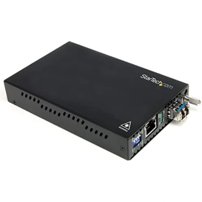 Abbildung von StarTech.com LWL / Glasfaser Gigabit Ethernet 1000 Mbit/s Multimode Medienkonverter LC 550m 1000Base LX (ET91000LC2)