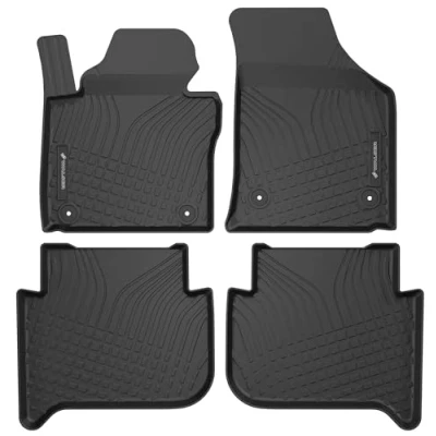 Abbildung von WALSER Premium Fussmatten Auto kompatibel mit VW Touran (1T1, 1T2) 02/2003 2010, 100% passgenaue Gummimatten Made in EU, robuste Fußmatten Auto, Fußmatten, Fußmatte