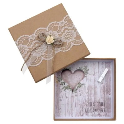 Abbildung von ZauberDeko Geschenkbox Geldgeschenk Verpackung Natur Vintage Hochzeit Kommunion Konfirmation