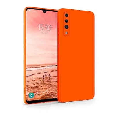 Abbildung von MyGadget Hülle für Samsung Galaxy A50 robuste Silikon Schutzhülle TPU Case Slim Silikonhülle Back Cover Kratzfest Handyhülle Matt Orange