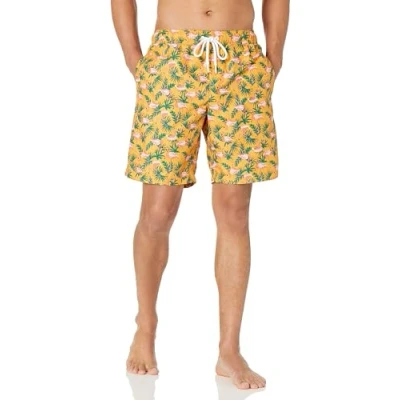Abbildung von Amazon Essentials Herren Badehose, 23 cm, Mit Lockerer Passform und Schnelltrocknend Auslauffarben, Orange Flamingo, XXL
