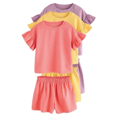 Abbildung von Next 3 PACK Regular FIT Set Nachtwäsche für Kinder, Größe: 110, Purple orange