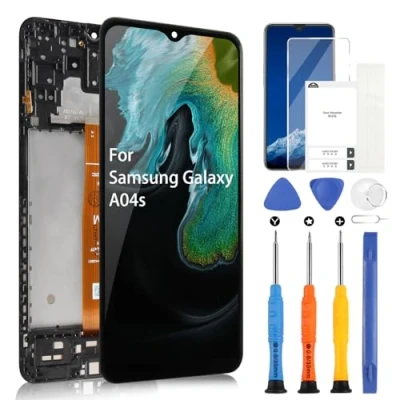 Abbildung von LCD Display für Samsung Galaxy A04s, A04s SM A047F A047M A047F/DS A047F/DSN 6,5&quot; Touchscreen Digitazer Assembly Ersatz mit Reparatur Kit (Schwarz Rahmen)