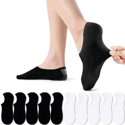 Abbildung von PAUNEW Sneaker Socken Damen 10 Paar Sportsocken für Schwarz Weiß 39 42