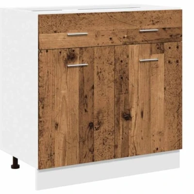 Abbildung von vidaXL Schubunterschrank Altholz Optik 80x46x81,5 cm Holzwerkstoff