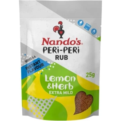 Abbildung von Nandos Lemon &amp; Herb Peri Rub Mild (25 g) Packung mit 6