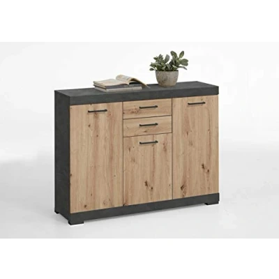 Abbildung von Kommode Bristol 3 Matera Artisan Eiche Nb. Türen 2 Schubkästen Sideboard MDF