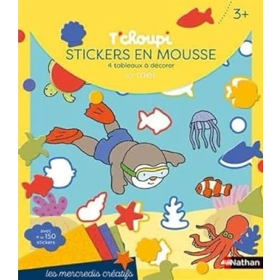 Abbildung von T&#039;choupi stickers en mousse la mer: 4 tableaux à décorer. Avec plus de 150
