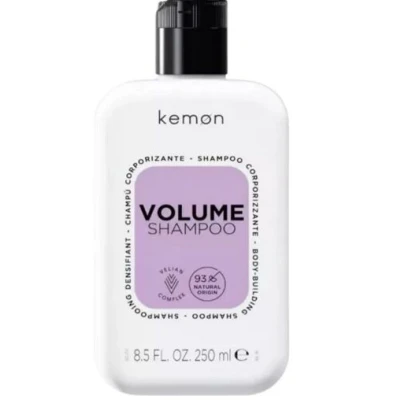Abbildung von Kemon Volumen Shampoo, ideal für dünnes Haar, auf Basis von Soja und Weizenprotein, reinigt tiefenwirksam ohne zu beschweren, verleiht Fülle, Glanz Leichtigkeit, 250 ml