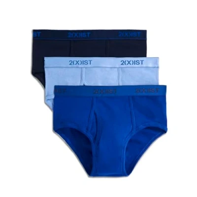 Abbildung von 2(x)ist)IST Herren Slip, Baumwolle, Stretch, 3er Pack, Marineblau/Kobalt/Porzellan, L