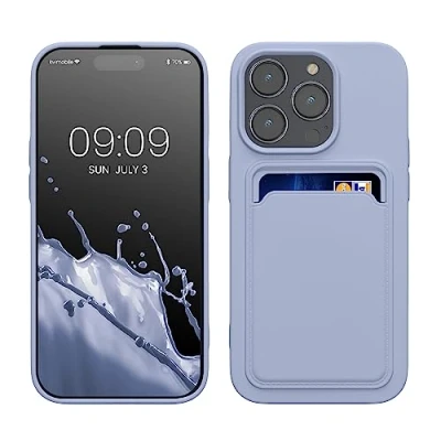Abbildung von kwmobile Handyhülle kompatibel mit Apple iPhone 14 Pro Hülle Handy Cover Fach für Karten in Lavendel