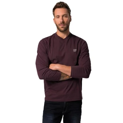Abbildung von JP1880 COL V Langarmshirt, Herren, Größe: 6XL, Aubergine