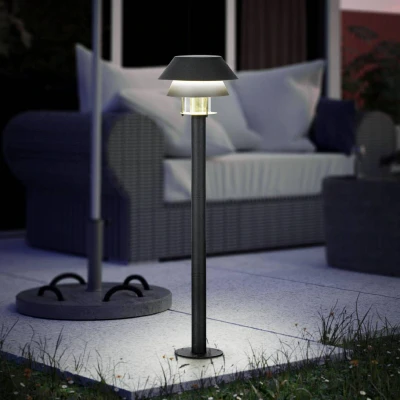 Abbildung von EGLO Outdoor Stehlampe Chiappera, Außenlampe Garten, Außenleuchte stehend, Wegeleuchte aus Metall in Schwarz und Glas Transparent, Lampe außen mit E27 Fassung, IP65