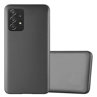 Abbildung von Cadorabo Hülle kompatibel mit Samsung Galaxy A52 (4G 5G) A52s Schutzhülle TPU Silikon Case Metallic Design Slim Kratzfest Weiche Gummi Rundumschutz für in Grau