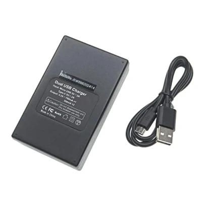 Abbildung von vhbw Dual Ladegerät kompatibel mit Sony Camcorder HDR GWP88V, GWP88, MV1 Kamera/Akku Ladeschale + Micro USB Kabel Display, 4,2 V