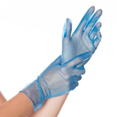 Abbildung von 10 x HygoStar Vinyl Handschuh Classic gepudert M 24cm blau VE=100 Stüc