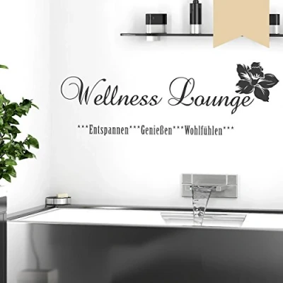Abbildung von WANDKINGS Wandtattoo Wellness Lounge 50 x 17 cm beige erhältlich in 33 Farben