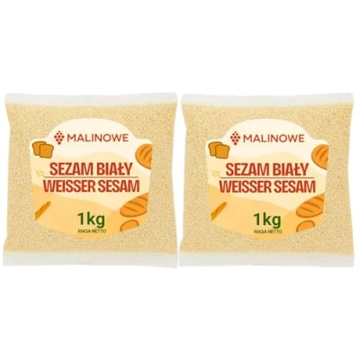 Abbildung von Malinowe Sesam weiß geschält 2x1kg weißer Sesamsamen