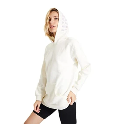 Abbildung von Trendyol Damen Kapuzen, einfarbig Sweatshirt, Natur, Medium