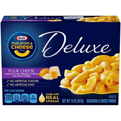 Abbildung von Kraft Macaroni &amp; Cheese Deluxe Dinner, Four Sauce, 14 Ounce Boxes (Pack of 4)