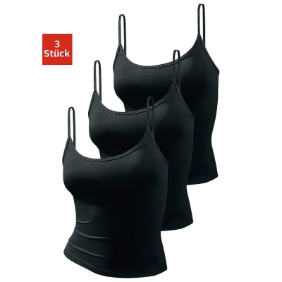 Abbildung von Vivance active Spaghettitop, (3er Pack), aus weicher Microfaser