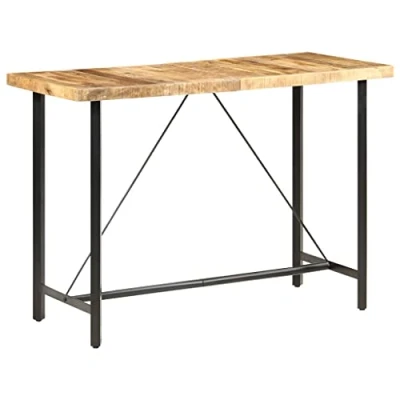 Abbildung von vidaXL Raues Mangoholz Bartisch Bartresen Stehtisch Tresentisch Küchentisch Küchentresen Tisch Partytisch Esstisch Bistrotisch 150x70x107cm