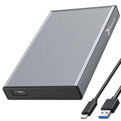 Abbildung von Reagle Gehäuse für 2,5&#039;&#039; HDD und SSD, USB 3.2 Gen 1, 6 Gbps Übertragung, Plug &amp; Play, Aluminium, Werkzeuglose Montage