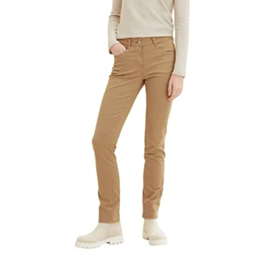 Abbildung von TOM TAILOR Damen 1021692 Alexa Slim Hose, 12912 Splashed Clay Beige, 34W / 32L