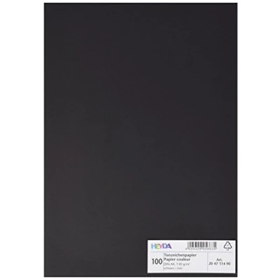 Abbildung von 100 x Heyda Tonpapier 130g/qm A4 (21x30cm) schwarz