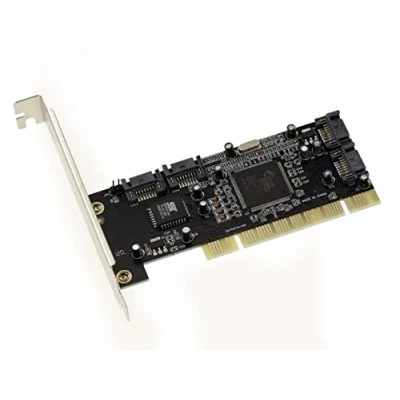 Abbildung von KALEA INFORMATIQUE PCI SATA Controller Karte 4 Ports unabhängig oder als RAID 0 1 0+1 Cluster mit Silicon Image SIL3114 Chipsatz. Wird HIGH und Low Profile Winkeln geliefert.