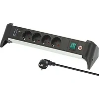 Abbildung von Brennenstuhl Alu Office Line Steckdosenleiste 4 Fach mit USB Power Delivery Typ C (1x zum Schellladen, 1x A, Made in Germany)