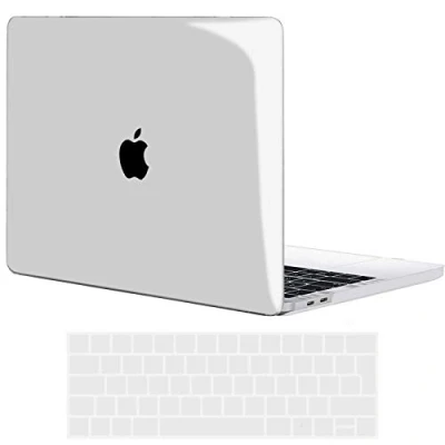 Abbildung von TECOOL Hülle Kompatibel mit MacBook Pro 15 Zoll 2019 2018 2017 2016 (A1990 A1707) Touch Bar, Ultradünn Hartschale Schutzhülle Transparent Case Cover + EU Tastaturschutz (transparent), klar