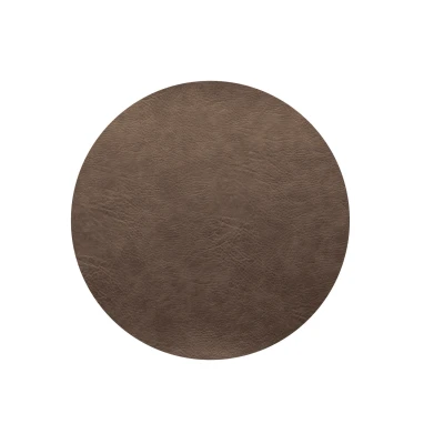Abbildung von Asa Tischdecke Tischset Lederoptik Placemats Rund Nougat Braun (38cm)