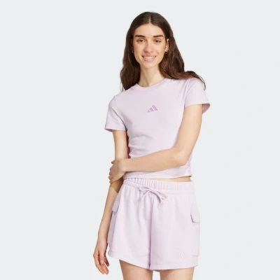Abbildung von adidas Damen Essentials 3 Stripes Slim Baby T Shirt Shirt, Ice Lavender/Bliss Lilac,