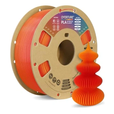 Abbildung von OVERTURE PLA Filament 1,75 mm, 1 kg Spule (2,2 lbs), Maßgenauigkeit +/ 0,03 für 3D Drucker (Tequila Sunrise)