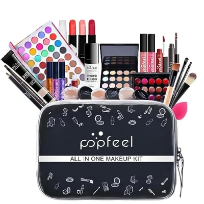 Abbildung von FantasyDay Multifunktions Exquisite Make up Geschenkset Kosmetik Schmink Kit für Gesicht, Augen und Lippen Makeup Paletten Schminkkoffer mit Lidschatten Palette, Lippenstift, Rouge, Mascara, Pinsel