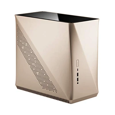 Abbildung von Fractal Design Era ITX Gold Tempered Glass Mini Gehäuse Small Form Factor kompatibel mit Wasserkühlungen USB Typ C Aluminium