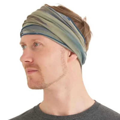 Abbildung von CHARM Herren Stirnband Elastisch Headband Japanisch Bandana Tye Dye Sport Marble D. Blau