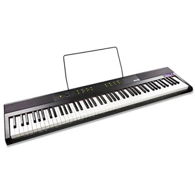 Abbildung von RockJam 88 Key Digital Piano with Full Size Semi Weighted Keys, Power Supply, Sheet Music Stand, Note Stickers &amp; Simply Lessons