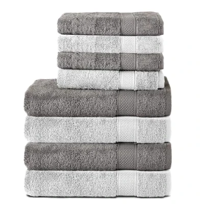 Abbildung von Komfortec Handtuch Set 100% Baumwolle, 4 Badetücher 70x140 und Handtücher 50x100 cm, Frottee (Packung, 8 St), Badehandtuch &amp; XXL Saunatuch, Weich, Towel, Groß